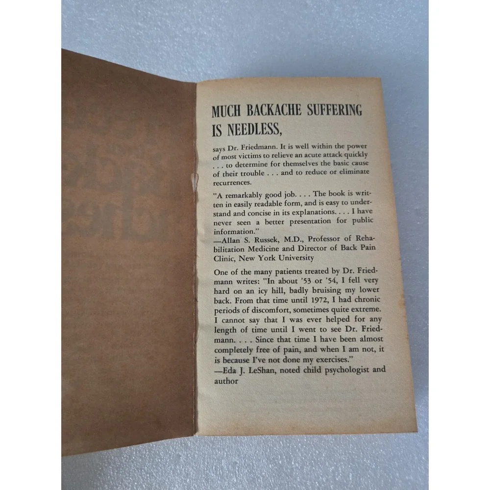 Freedom From Backaches (Back Aches) Paperback – 1976 by L friedmann & galton